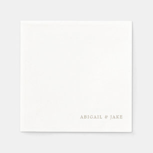 Enkel modern Guld-text Namn Bröllop Napkins Pappersservett