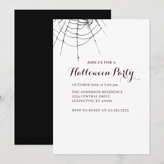 Enkel modern Halloween-festinvitation Inbjudningar (Fram/baksida)