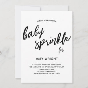 Enkel, modern handskrift Baby Sprinkle Inbjudningar