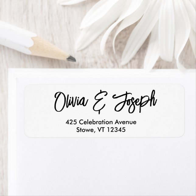 Enkel, modern handskript returadress etikett (Insitu)