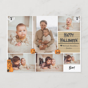 Enkel Modern Happy halloween-fotofamiljesamling Helg Vykort