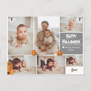 Enkel Modern Happy halloween-fotofamiljesamling Helg Vykort