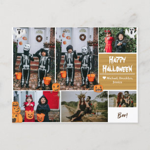 Enkel Modern Happy halloween-fotofamiljesamling Helg Vykort