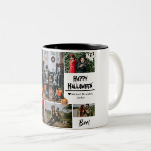Enkel Modern Happy halloween-fotofamiljesamling Två-Tonad Mugg