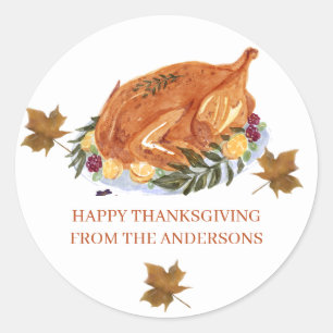 Enkel Modern Happy thanksgiving-familj Runt Klistermärke
