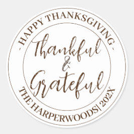 Enkel Modern Happy thanksgiving-familj Runt Klistermärke