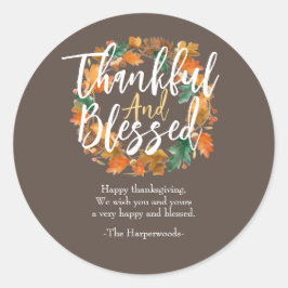 Enkel Modern Happy thanksgiving-familj Runt Klistermärke
