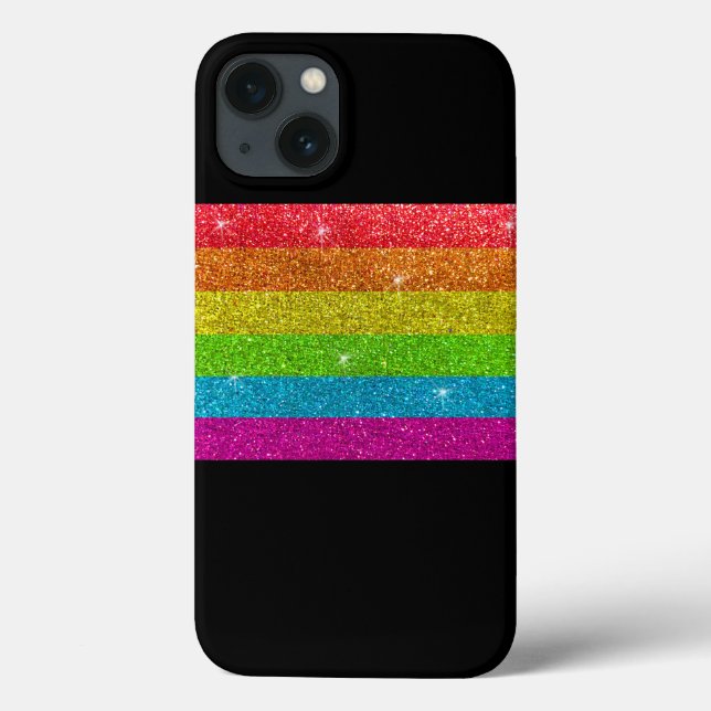 Enkel modern HBT QIA Gay pride Rainbow Glitter Ca (Baksida)