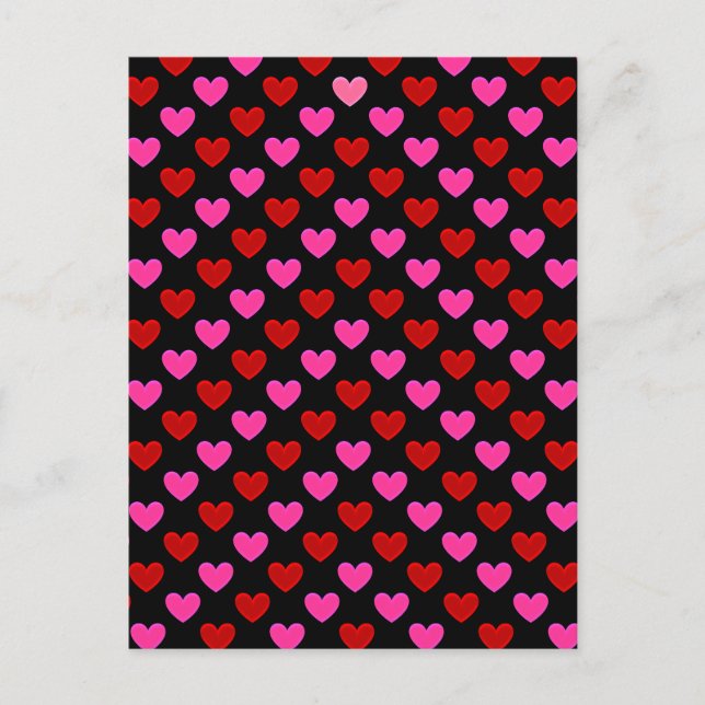 Enkel Modern Heart Mönster Vykort (Framsida)