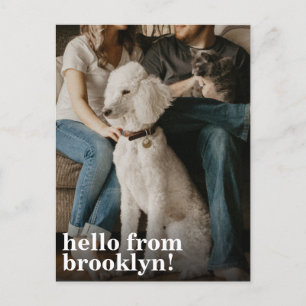 Enkel modern Hej Ny Adress-foto-Flytta i hemmet Meddelande Vykort