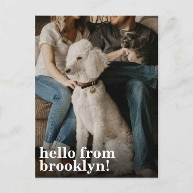Enkel modern Hej Ny Adress-foto-Flytta i hemmet Meddelande Vykort (Framsida)