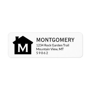 Enkel modern hem- elegant Monogramreturadress Returadress Etikett