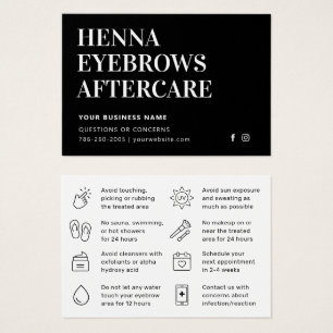 Enkel Modern Henna Brows-rådgivning om eftervårdko Visitkort