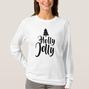 Enkel Modern Holly Jolly God jul nytt år T Shirt