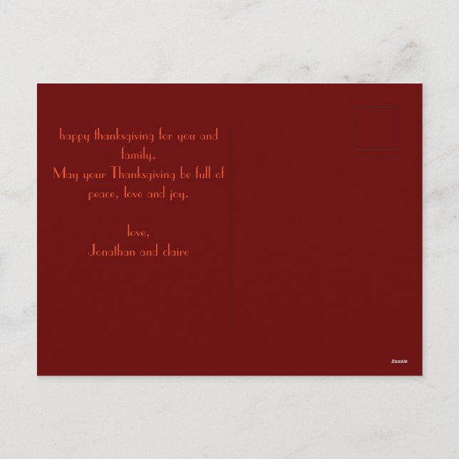 Enkel modern höst löv happy thanksgiving helg vykort (Baksida)