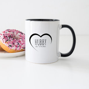 Enkel Modern Hubby Estimerad Datum Bröllopsgåva Mugg