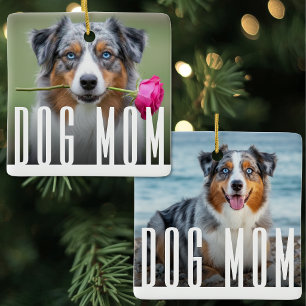 Enkel Modern Hundmamma Husdjur Foto Julgransprydnad Keramik