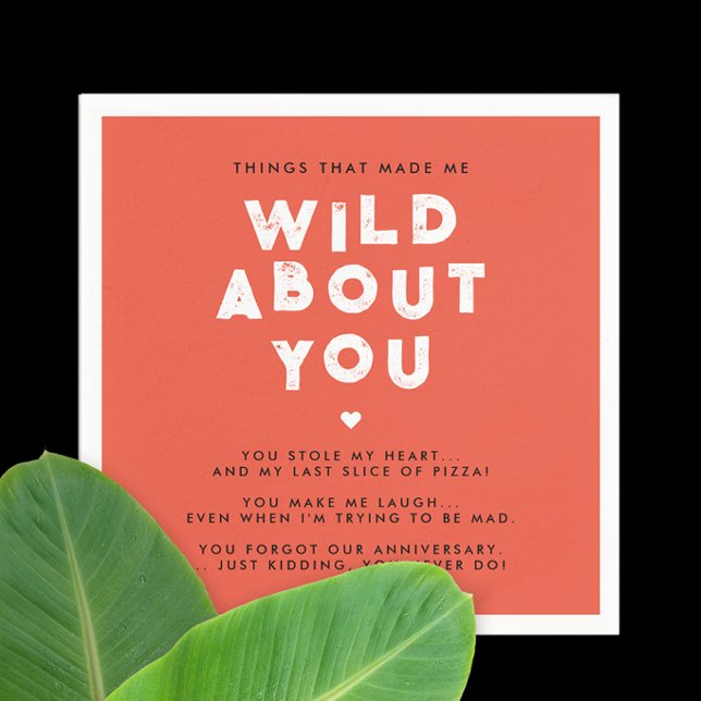 Enkel Modern I Kärlek, röd och vit typografi Pappersservett (Skapare uppladdad)