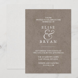 Enkel Modern inbjudan till Elegant bröllop