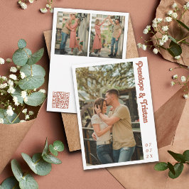 Enkel Modern inbjudan till fotokollage-bröllop