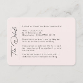 Enkel, modern information om Bröllop Tilläggskort