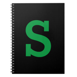 Enkel Modern initial Brev-Grönt och svart Anteckningsbok