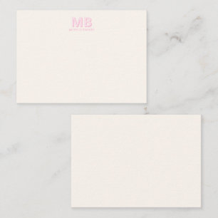 Enkel modern inledande monogram anteckningskort