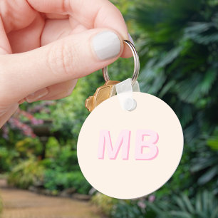 Enkel modern inledande monogram nyckelring