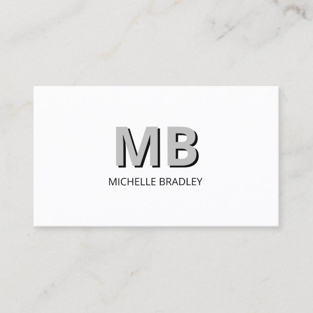 Enkel modern inledande monogram visitkort (Framsida)