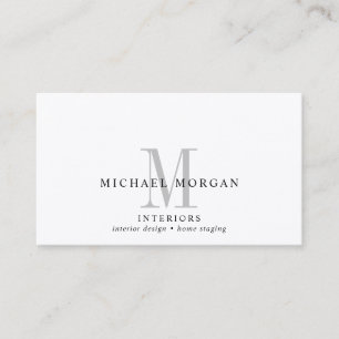 Enkel modern Insida Designer Monogram Business Visitkort