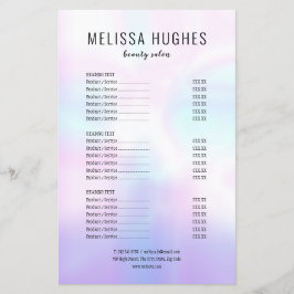 Enkel Modern Iridescent Salongtjänstmeny Flygblad