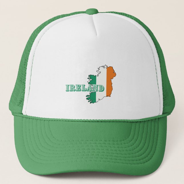 Enkel Modern Irish Art Karta Flagga Souvenir Keps (Framsida)