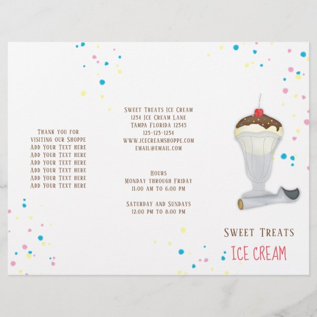 Enkel modern is Cream Sprinkles Minimalist Cute Reklamblad (Framsidan)