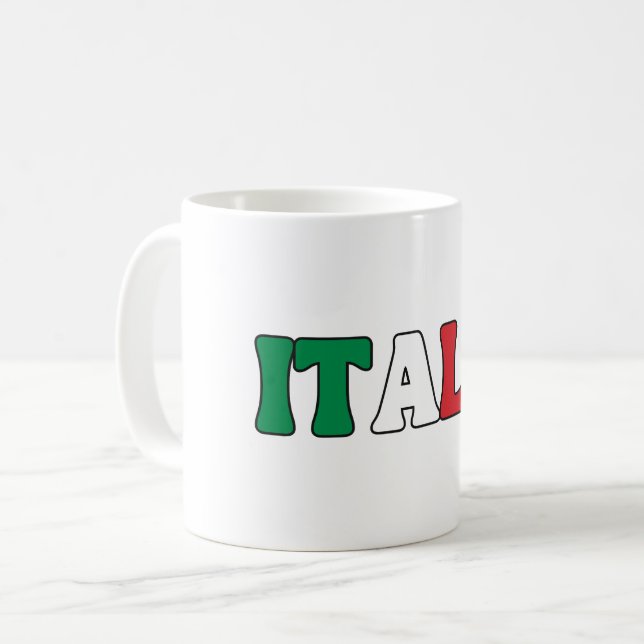 Enkel Modern Italien National Flagga Apparel Kaffemugg (Framsida vänster)