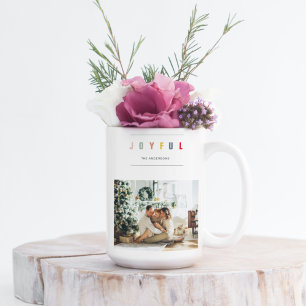 Enkel modern julfoto GLATT HELGDAG Kaffemugg