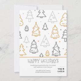 Enkel Modern Julgran Business Logotyp Julkort