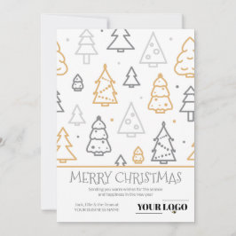 Enkel Modern Julgran Company Logotyp Julkort