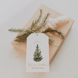 Enkel, modern Julgran Helgdag Presentetikett