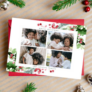 Enkel modern julklapp 4 Hälsning foto Julkort