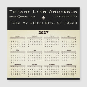 Enkel Modern Kalender Svart och Elfenbensbeige