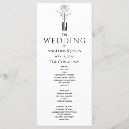 Enkel modern kalligrafi Bröllop Program