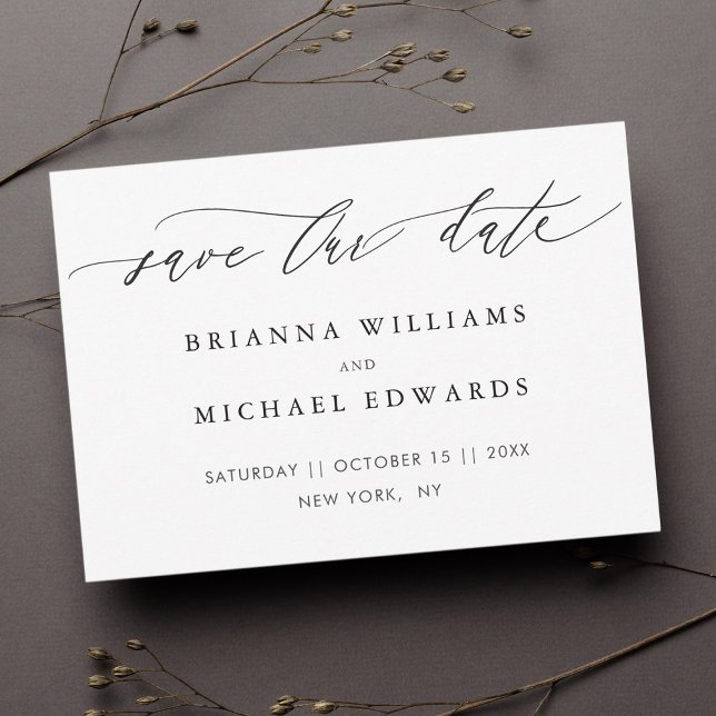 Enkel modern kalligrafi Bröllop Spara Datumet (Skapare uppladdad)