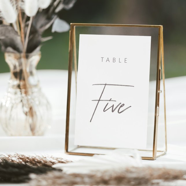 Enkel modern kalligrafi i Bordsnumret Bröllop (Elegant Budget Calligraphy Wedding Table Number)