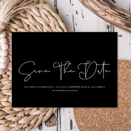 Enkel modern kalligrafi utan foto Spara datumet Inbjudningar