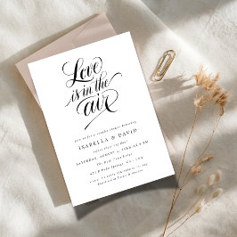 Enkel Modern Kärlek är i luften Par Bröllopsdusch Inbjudningar