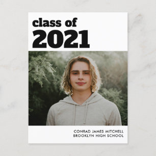 Enkel modern klass av examen examen foto meddelande vykort