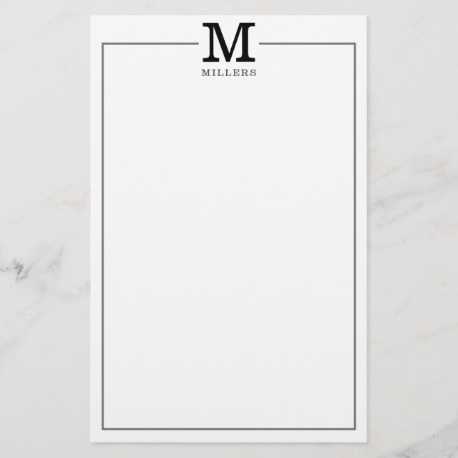 Enkel modern klassisk familj Namn Monogram (Framsida)