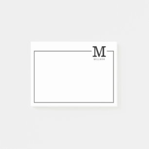 Enkel modern klassisk familj Namn Monogram Post-it Block
