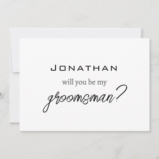 Enkel modern kommer du att bli min Groomsman/best  Inbjudningar (Framsida)