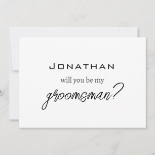 Enkel modern kommer du att bli min Groomsman/best  Inbjudningar